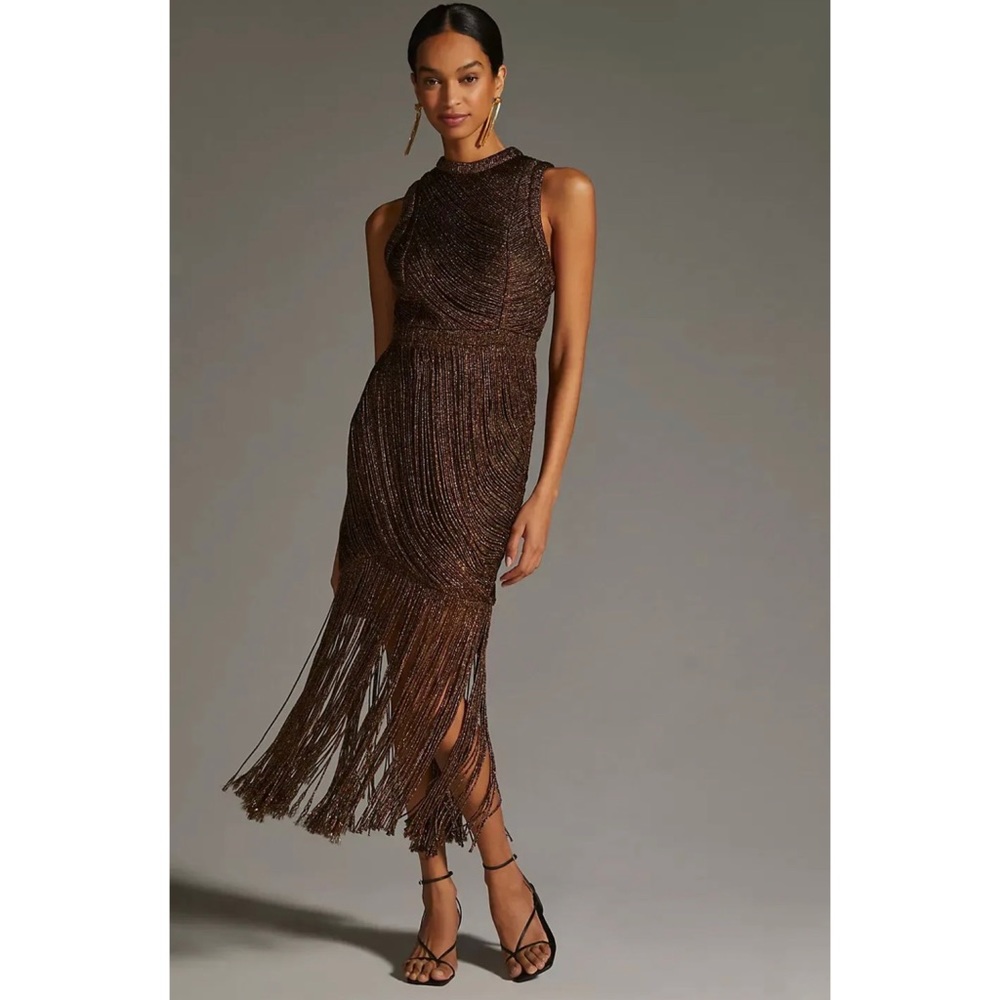 Anthropologie Not So Serious by Pallavi Mohan
Fringed Halter Dress size 6